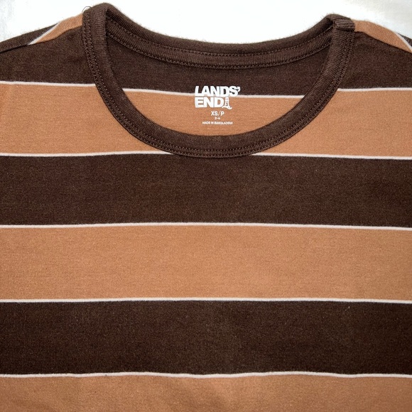 Lands’ End Striped Cotton Long-Sleeve Tee - Picture 4 of 9
